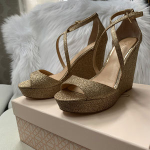 Jewel Badgley Mischka Ambrosia Wedge Sandal 8M